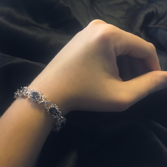 Genuine Mystic Topaz + White Topaz Bracelet 7.5 in - Picture 5 of 6